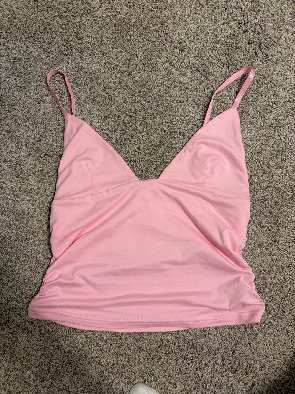 SHEIN Light Pink V-Neck Cami Tank Top